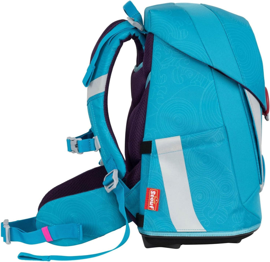 Scout Sunny II Schulranzen Set 4 tlg. mit Funny Snaps dolphins Einheitsgrösse