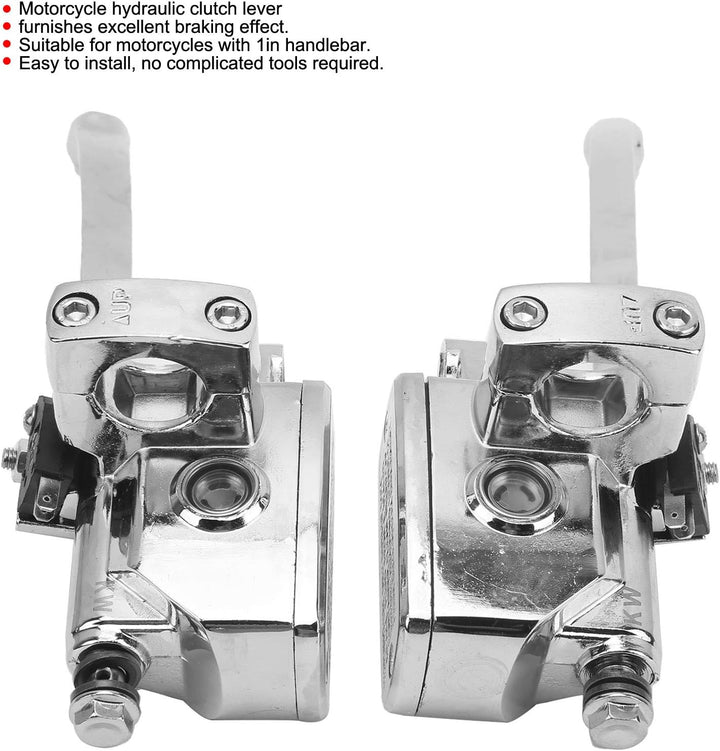 Tbest Hydraulischer Kupplungshebel, 1 Paar Hydraulischer Hauptbremszylinder Kupplungs Bremshebel Alu