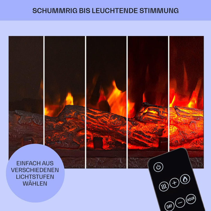 Klarstein Elektrokamin, Elektro Heizungen für Wohnzimmer & Innenräume, Elektrischer Kamin mit LED Fl