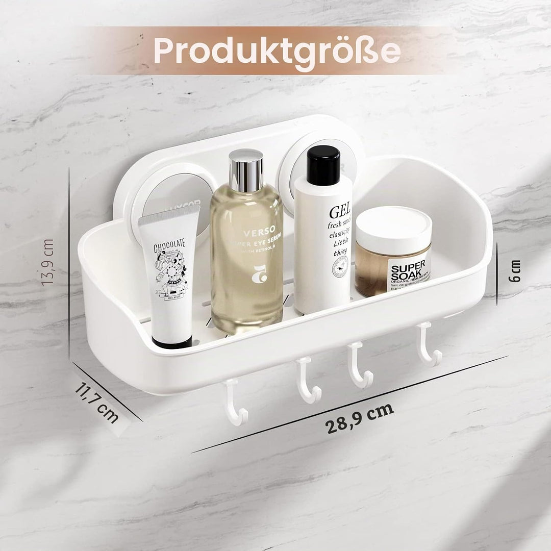 Luxear 2Pack Duschablage mit Saugnäpfen Ablage Dusche Max.20KG belastbar Duschkorb mit starke Saugna