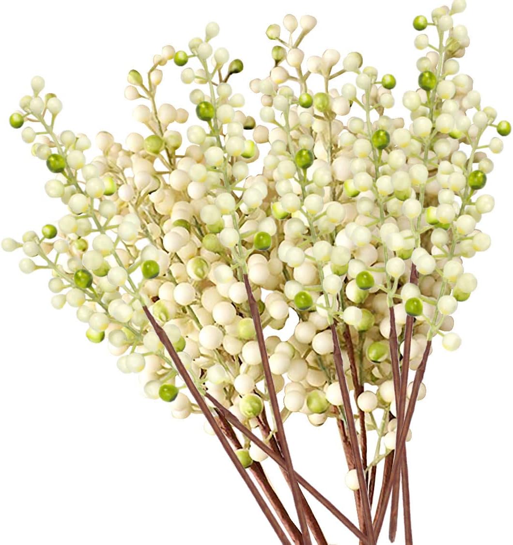 Künstliche Beeren, künstliche Beeren, Burgunderbeere, (20 Stück, je 30,5 cm), künstliche Beeren Stie