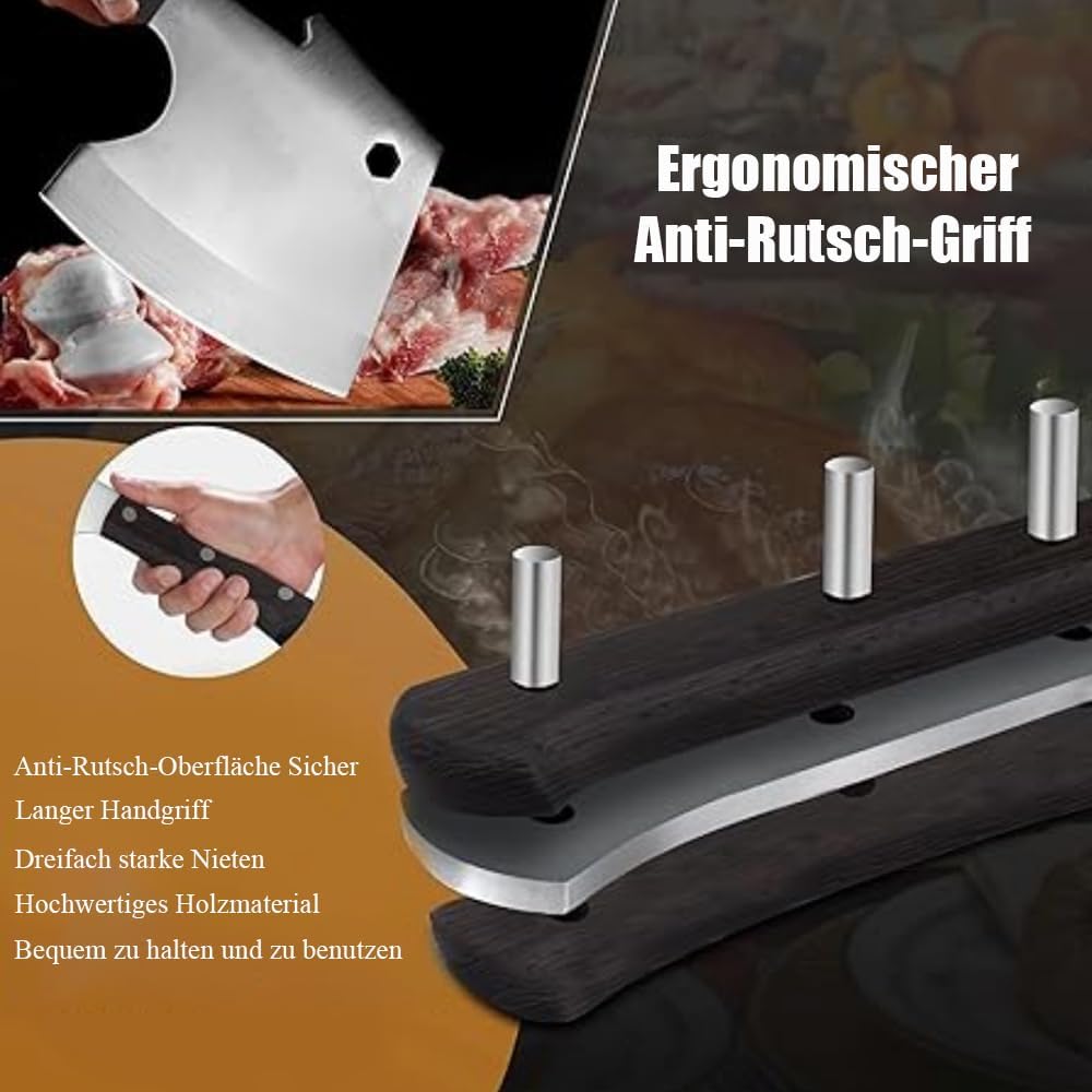 Kitory Hackmesser 15 cm Klinge, Küchenbeil für gefrorenes Fleisch und grosse Knochen, Extrem Scharf