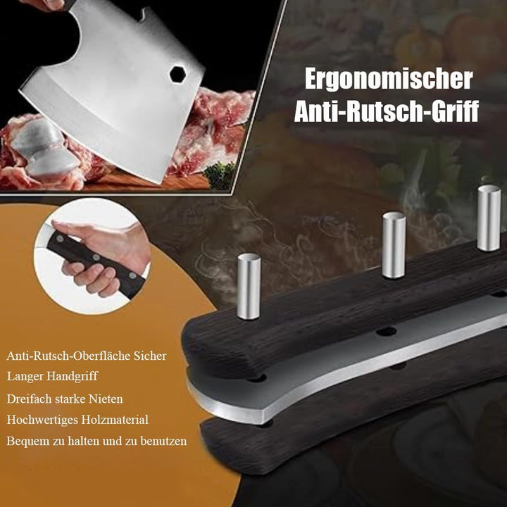 Kitory Hackmesser 15 cm Klinge, Küchenbeil für gefrorenes Fleisch und grosse Knochen, Extrem Scharf