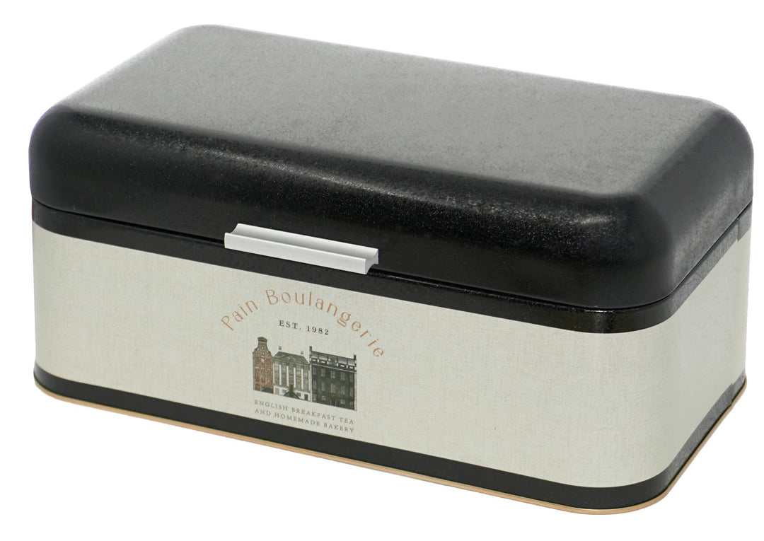 Lashuma Brotbox grau Backhaus für Küche, Brotaufbewahrung zum Frischhalten von Brot 36x21 cm, Backha