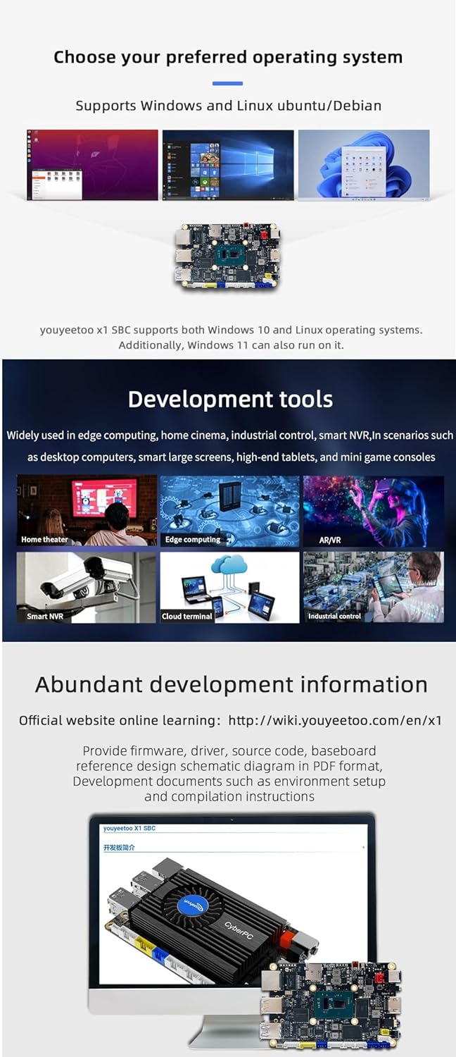 youyeetoo X1 – N5105 x86 Windows Einplatinencomputer – Dualer 4K-Medienserver – Duale M.2-Steckplätz