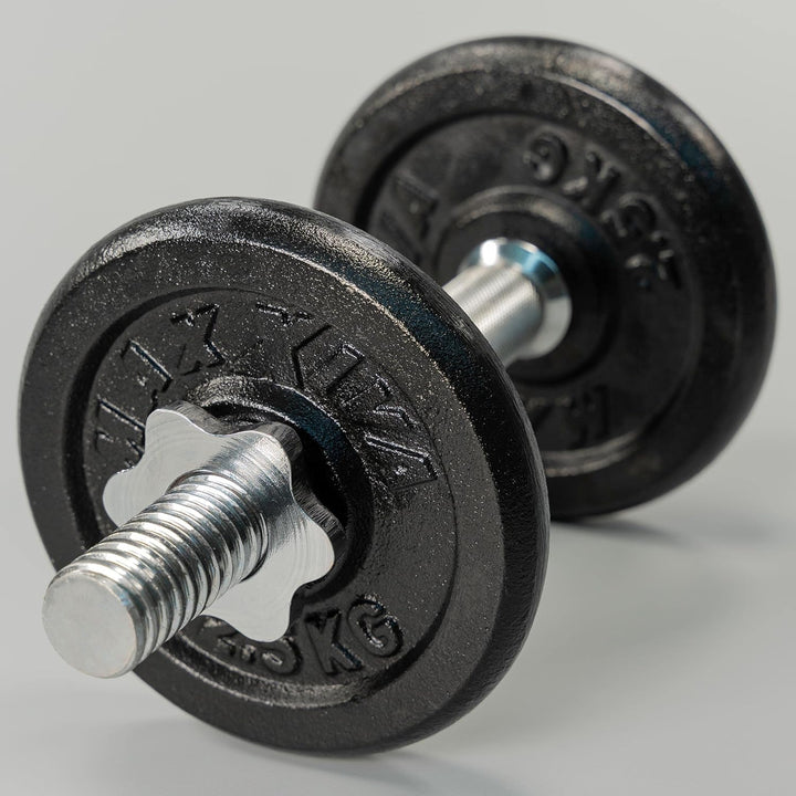 MAXXIVA Hantelscheiben 8er Set Gewichtsplatte je 2,5 kg Gusseisen schwarz 20 kg Fitness Krafttrainin