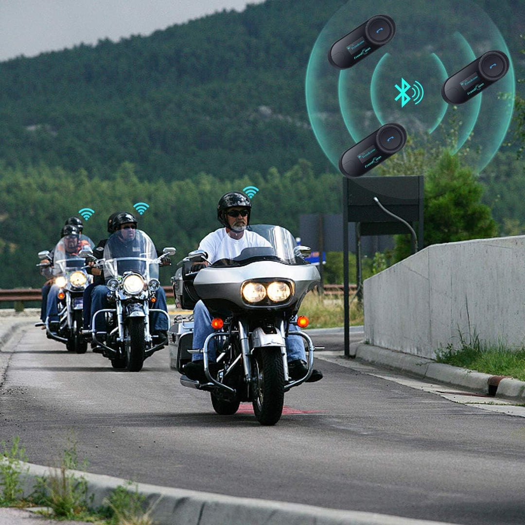FreedConn T-COM SC 800M Intercom Motorrad Bluetooth 2er Set, Helm Kommunikationssystem für 2 Persone