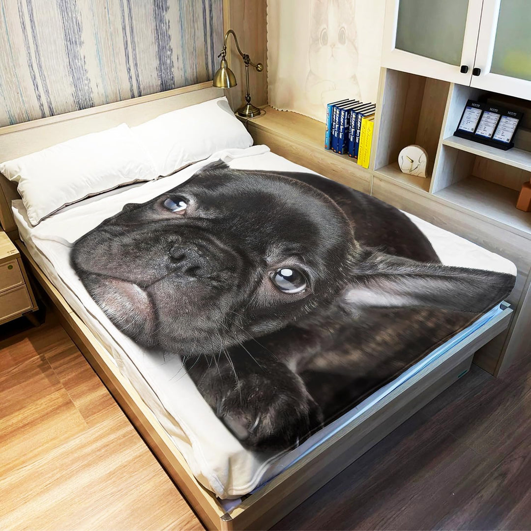 YISUMEI Decke 125x200 cm Kuscheldecken Sanft Flanell Weich Fleecedecke Bettüberwurf Schwarze französ