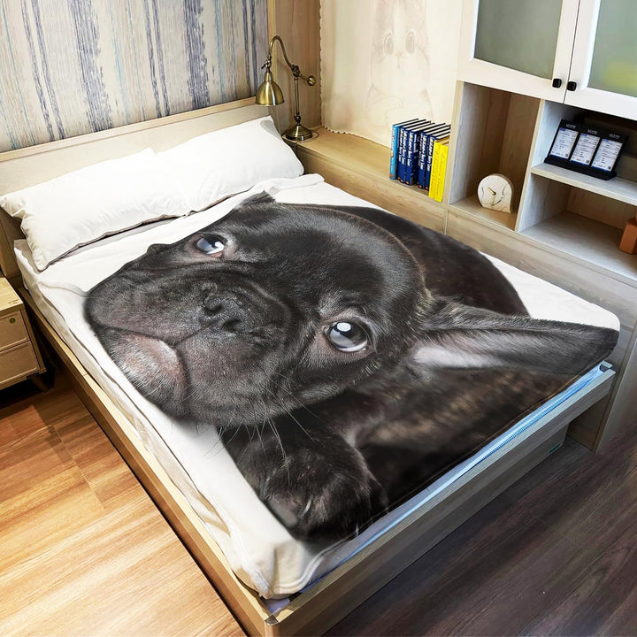 YISUMEI Decke 125x200 cm Kuscheldecken Sanft Flanell Weich Fleecedecke Bettüberwurf Schwarze französ
