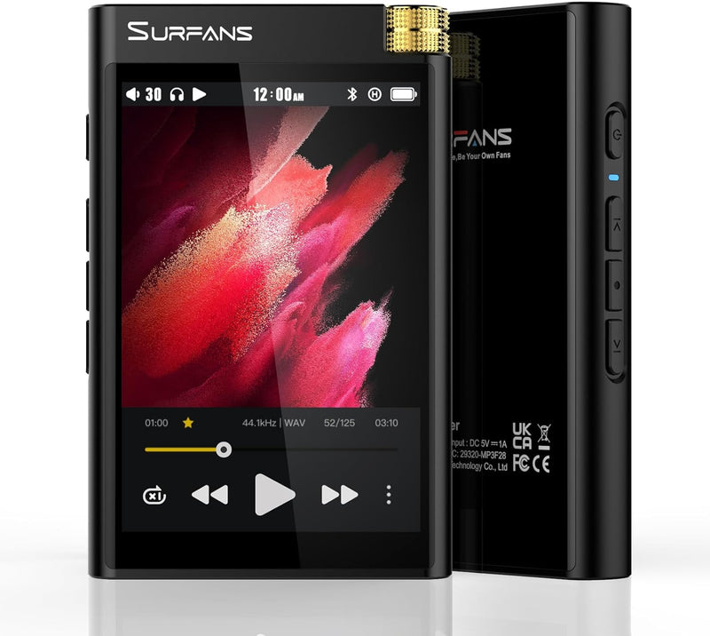 Surfans HiFi Bluetooth Mp3 Player: F28 High Res Verlustfreier Tragbarer Musik Player 3,5 Zoll Digita