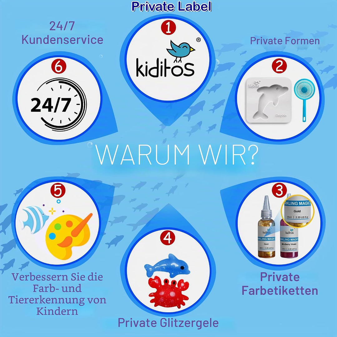 Kiditos Magic Water Elf Spielzeug Set – Aqua Gelz magisches Wasser-Gel Kit mit 20 Farben & 10 Formen