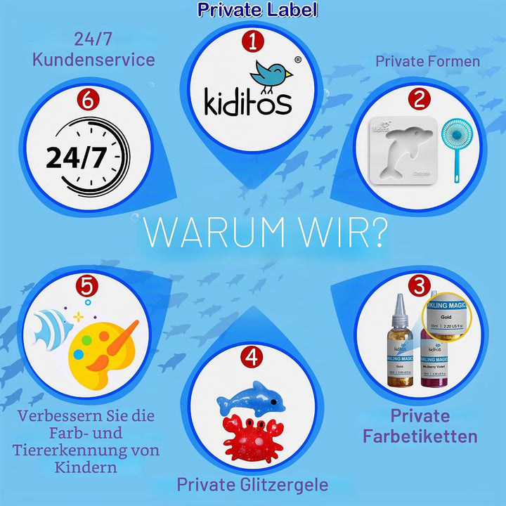 Kiditos Magic Water Elf Spielzeug Set – Aqua Gelz magisches Wasser-Gel Kit mit 20 Farben & 10 Formen
