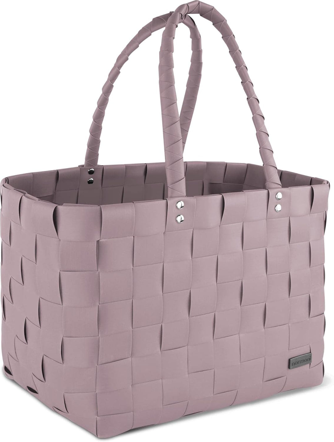 Einkaufstasche geflochten mit Henkeln - Tragetasche extra robust Farbe Dusty Pink Dusty Pink Onesize