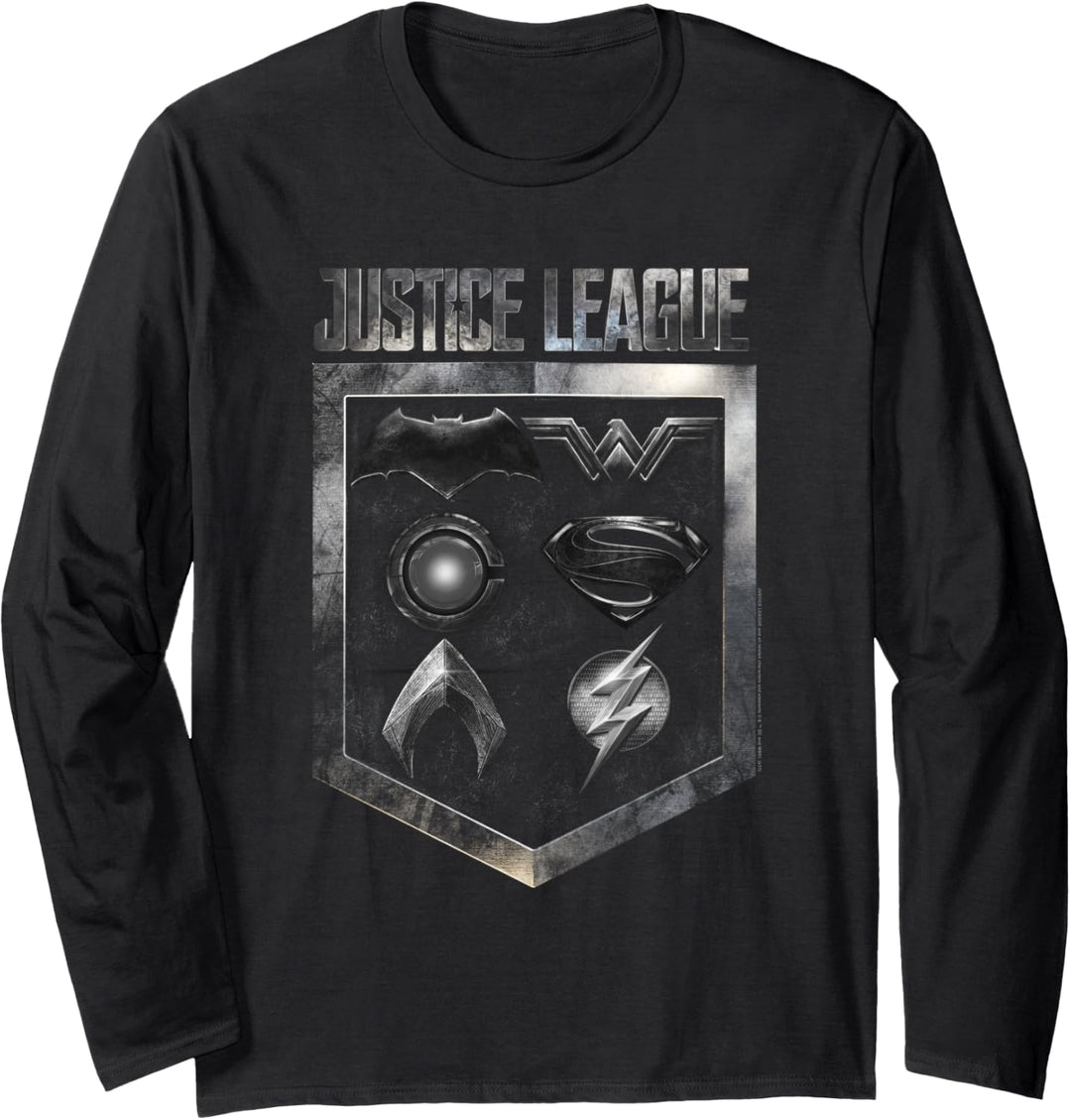 Justice League Movie Shield of Emblems Langarmshirt