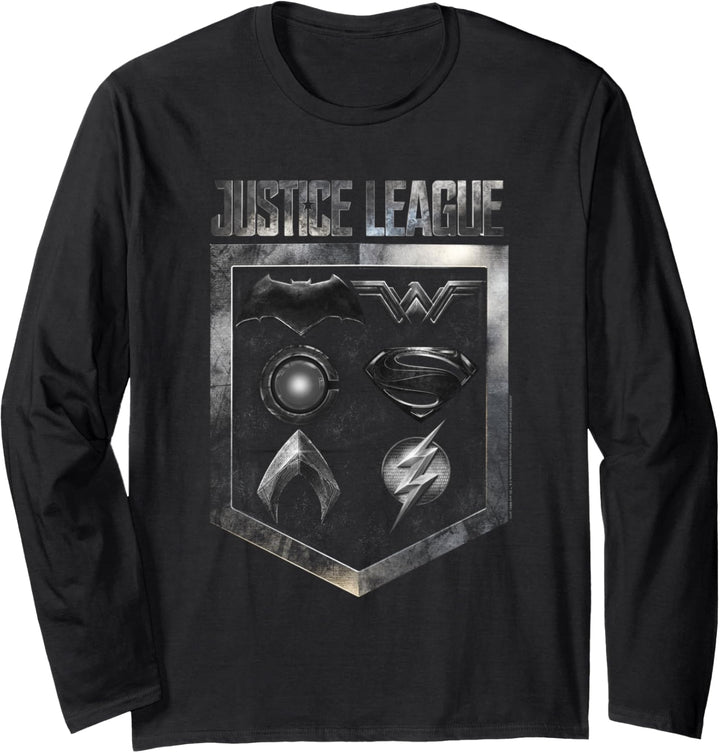 Justice League Movie Shield of Emblems Langarmshirt