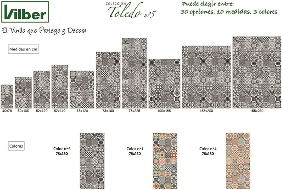 vilber, Vinylteppich, Toledo DU 05 52 X 120 x 0.22 cm Schwarz - 05 52 x 120 x 0.22 cm, Schwarz - 05