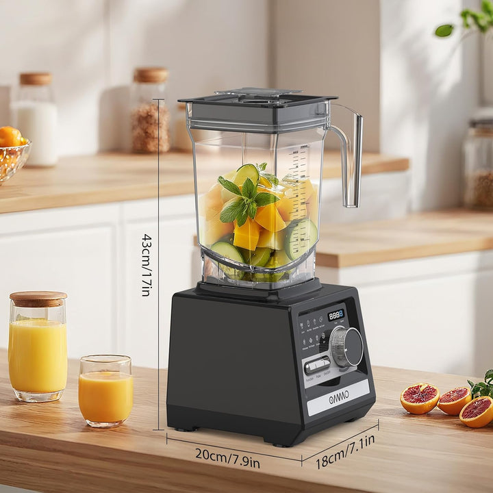 OMMO 2L Standmixer Hochleistungsmixer, Mixer Smoothie Maker mit 9 Geschwindigkeitssteuerungen für Ei