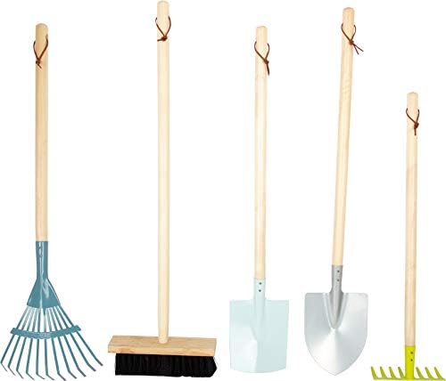 small foot Grosses Gartenwerkzeug-Set, Kindergeräte mit praktischen Schlaufen und in modernen Farben