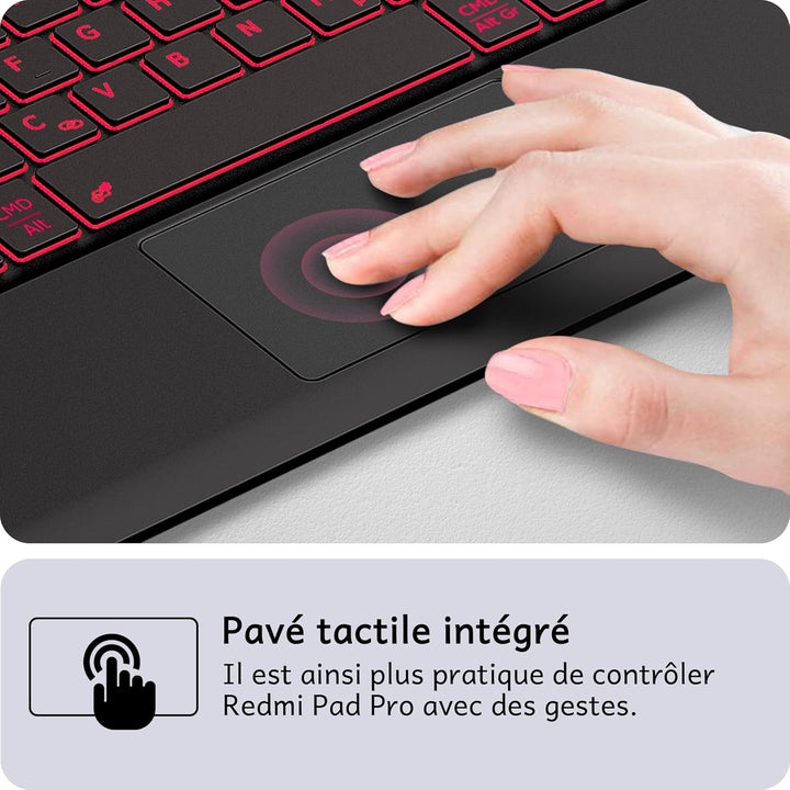 CACOE Hülle Tastatur Kompatibel mit Redmi Pad Pro 12.1 / Xiaomi Poco Pad 12.1 2024 mit Touchpad, 7-F