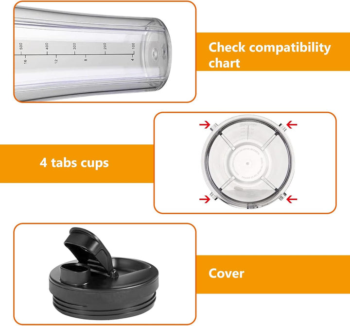Mixer Ersatzteile Für Ninja,2 Stück 710 Ml Becher Ersatzteile Kompatibel Mit Nutri,Upgrade Blender B