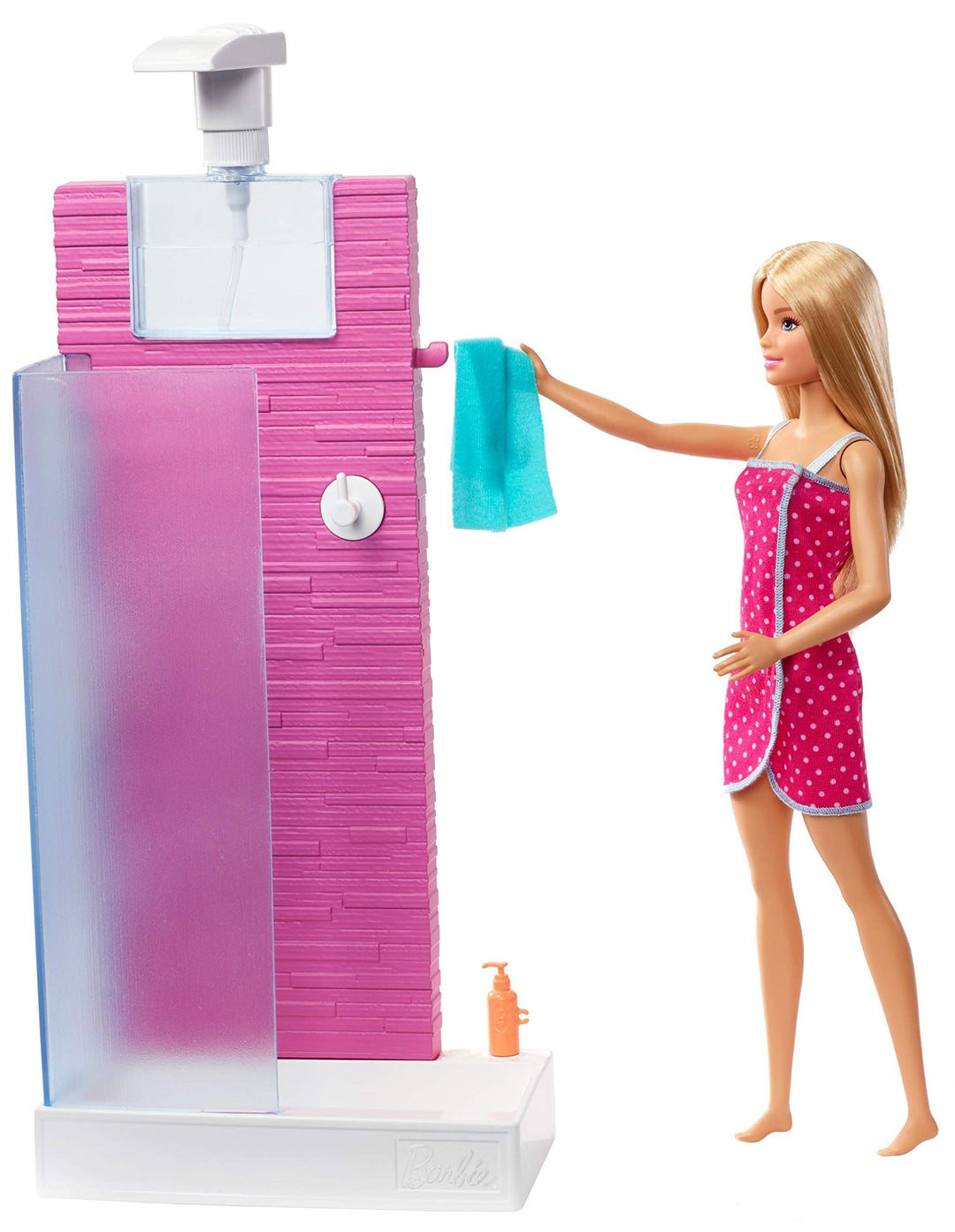 Barbie FXG51 Barbie Deluxe-Set Möbel Badezimmer & Puppe Badezimmer mit Dusche, Badezimmer mit Dusche