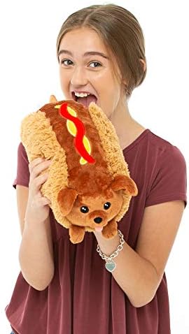 Squishable - Mini Teckel Hotdog Pluche - Synthi Squish Collectie - 18cm - Zacht speelgoed verzamelba
