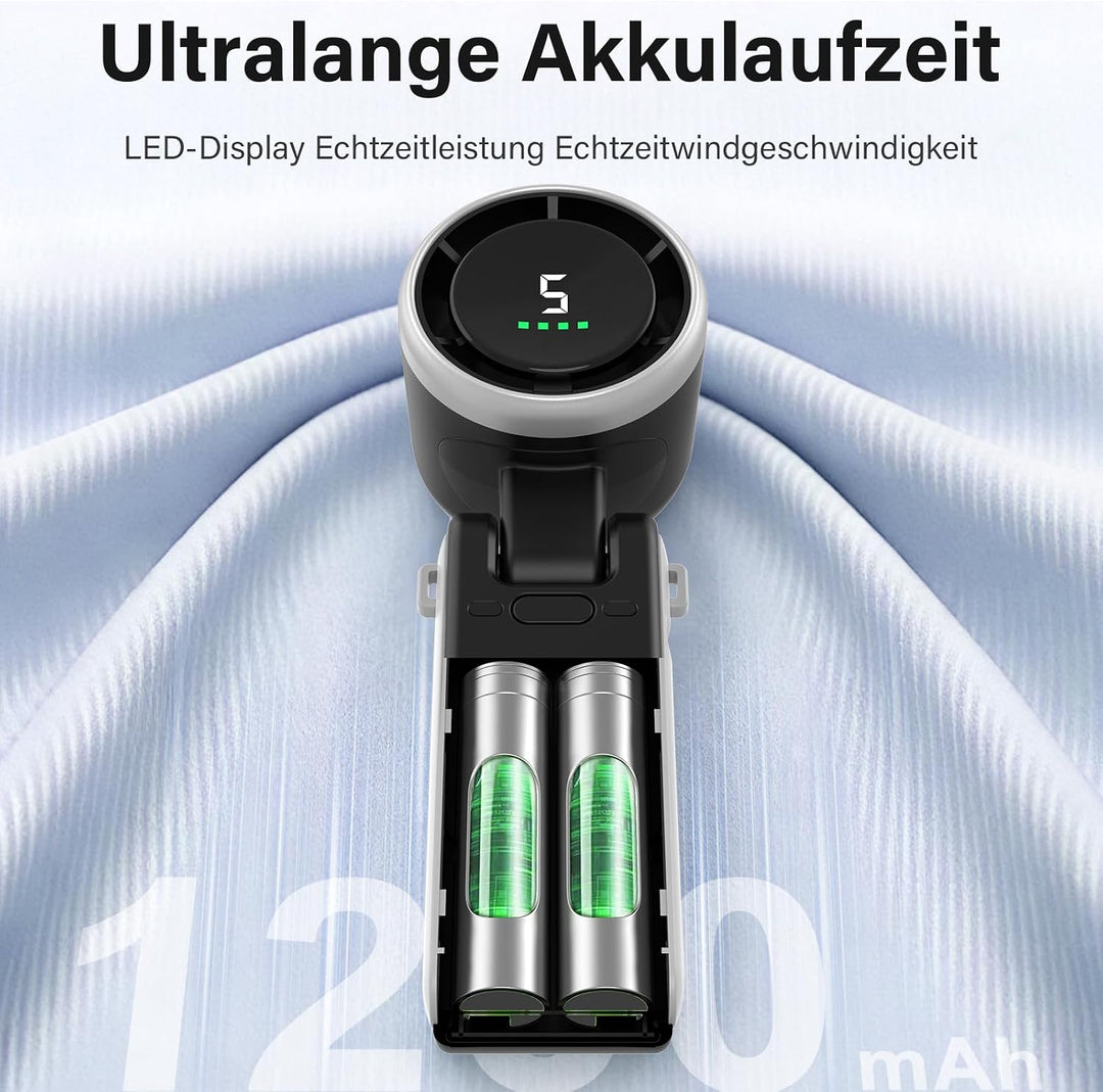 KARFUN Handventilator, 180° Faltbarer Tragbarer Mini Ventilator, 12000r/min | Tischventilator, 12m/s