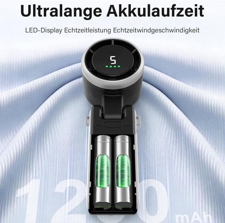 KARFUN Handventilator, 180° Faltbarer Tragbarer Mini Ventilator, 12000r/min | Tischventilator, 12m/s