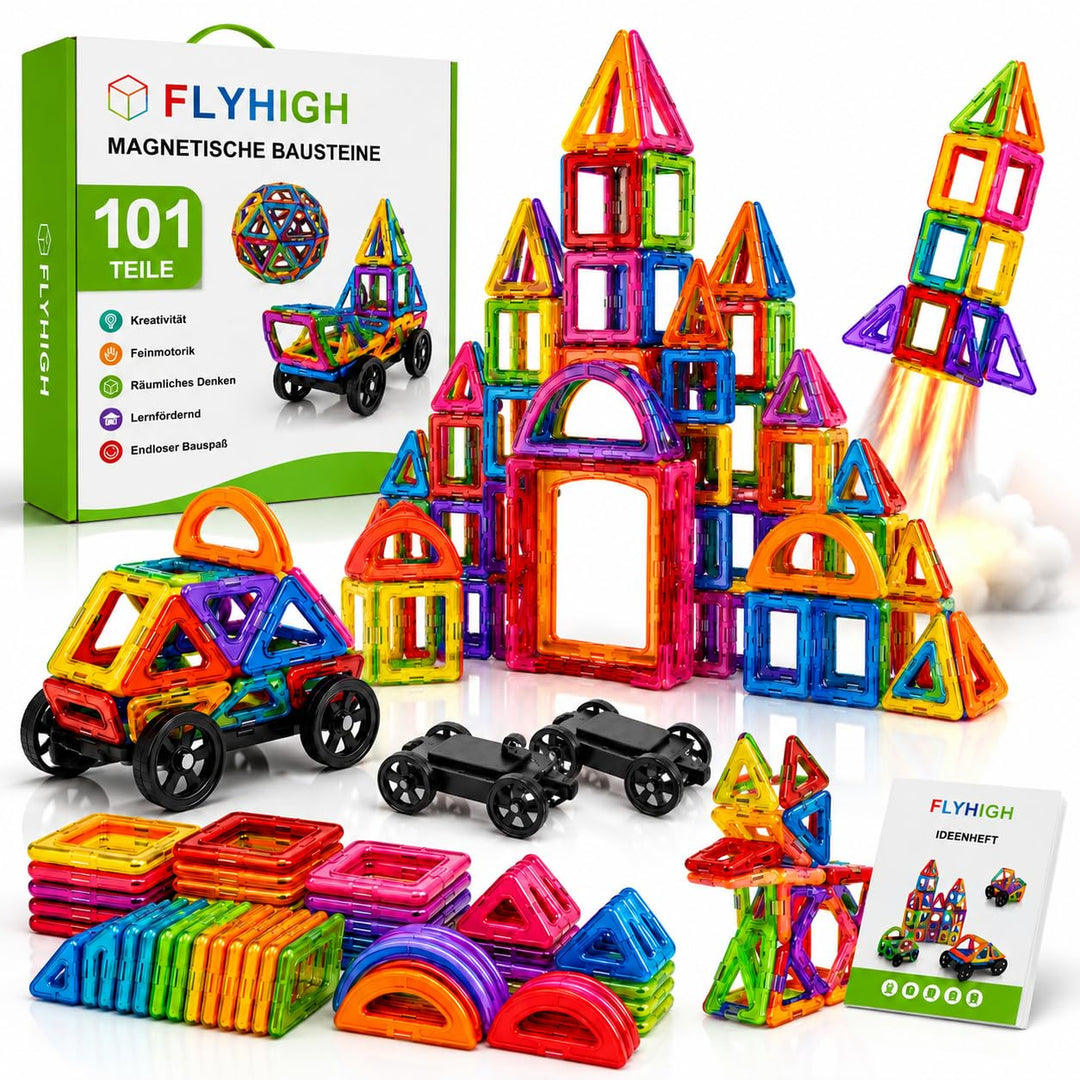 Magnetische Bausteine 101 Teile, Magnetspielzeug Magneten Kinder Magnetbausteine Magnet Spielzeug Ma
