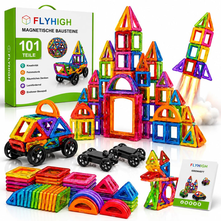 Magnetische Bausteine 101 Teile, Magnetspielzeug Magneten Kinder Magnetbausteine Magnet Spielzeug Ma
