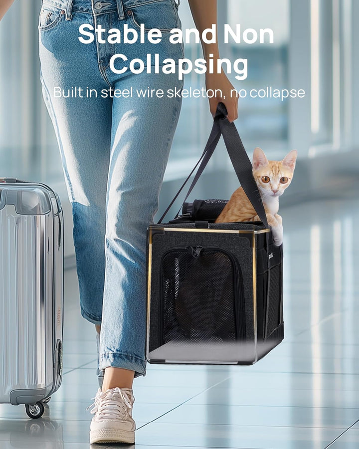 pecute Katzentasche Transporttasche Flugtasche Stabiler Halt Haustier Tragetasche, Transportbox Katz