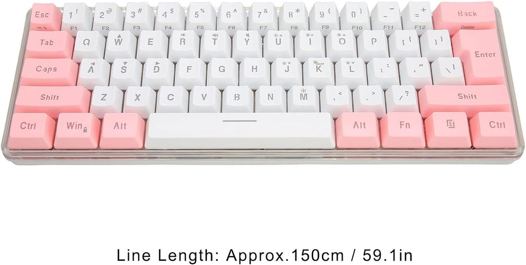 60% Kabelgebundene Gaming-Tastatur, 61 Tasten RGB-Tastatur für PC, Kabelgebundene Kompakte PC-Tastat