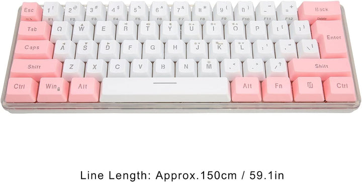 60% Kabelgebundene Gaming-Tastatur, 61 Tasten RGB-Tastatur für PC, Kabelgebundene Kompakte PC-Tastat