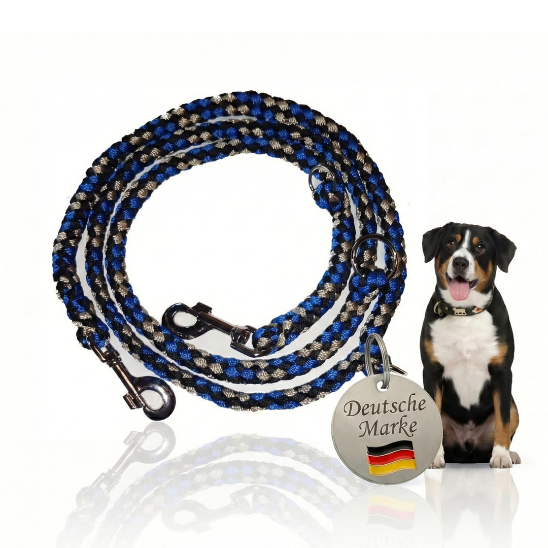 Geflochtene Hundeleine für grössere und grosse Hunde | 2m lang | 3-Fach verstellbare Führleine | Dur