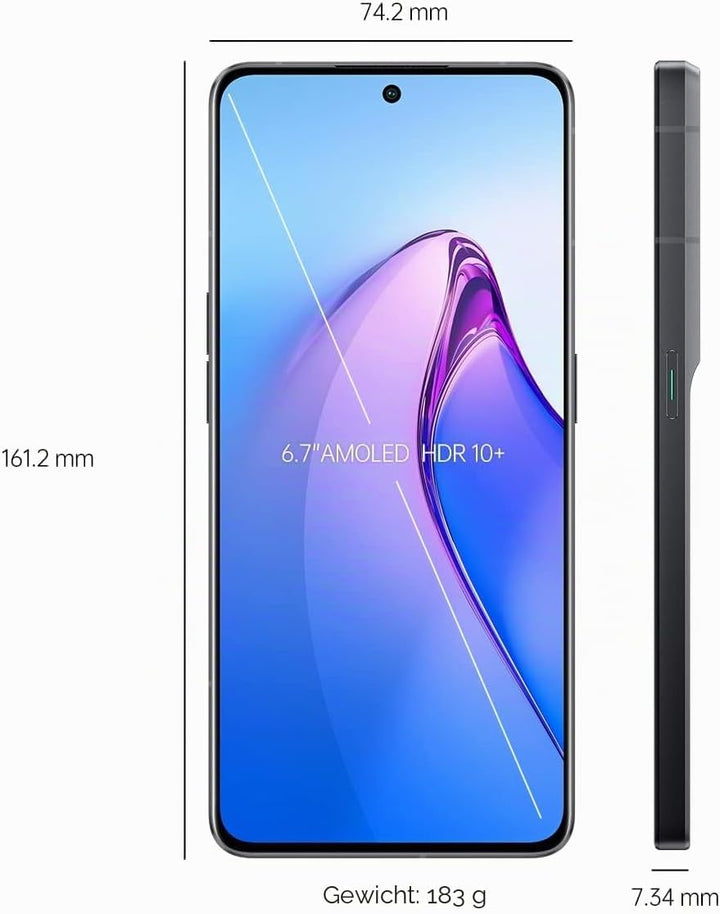 OPPO Reno8 Pro Smartphone, MediaTek Dimensity 8100-MAX 5G, 6,7 Zoll (17 cm) 120 Hz AMOLED-Bildschirm