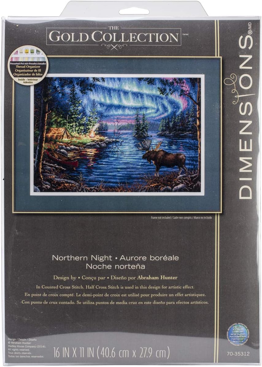 Dimensions Gold Collection Counted Cross Stitch Kit 16"X11"-Northern Night (16 C
