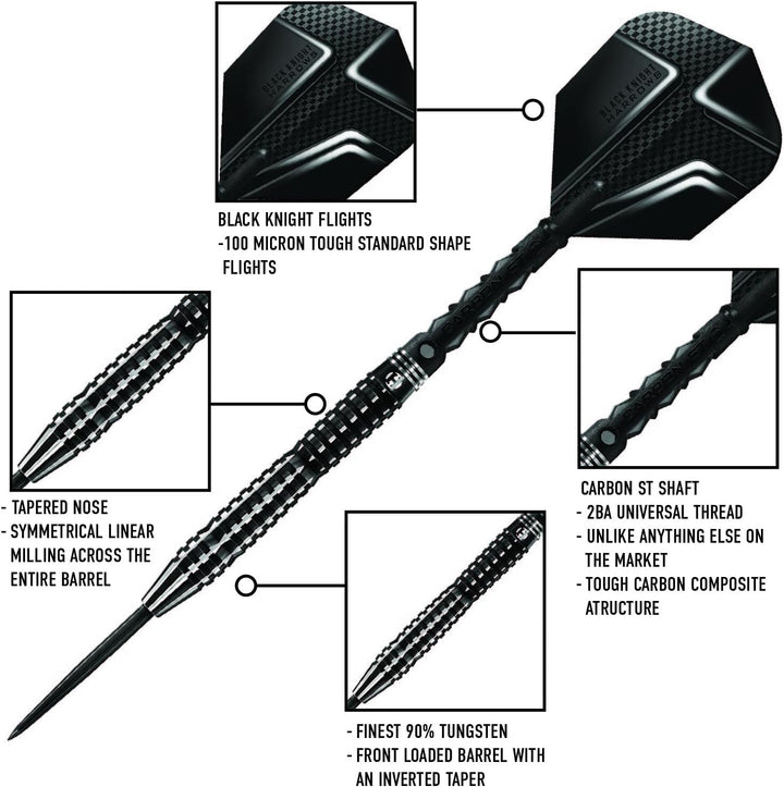 Harrows Steel Darts Black Knight 90% Tungsten Steeltip Dart Steeldart Hochwertiger Tungsten Dart Dar