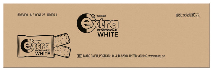 Extra Professional White, Zuckerfreier Kaugummi, Packung mit 150x2 Dragees, 300 Kaugummis insgesamt