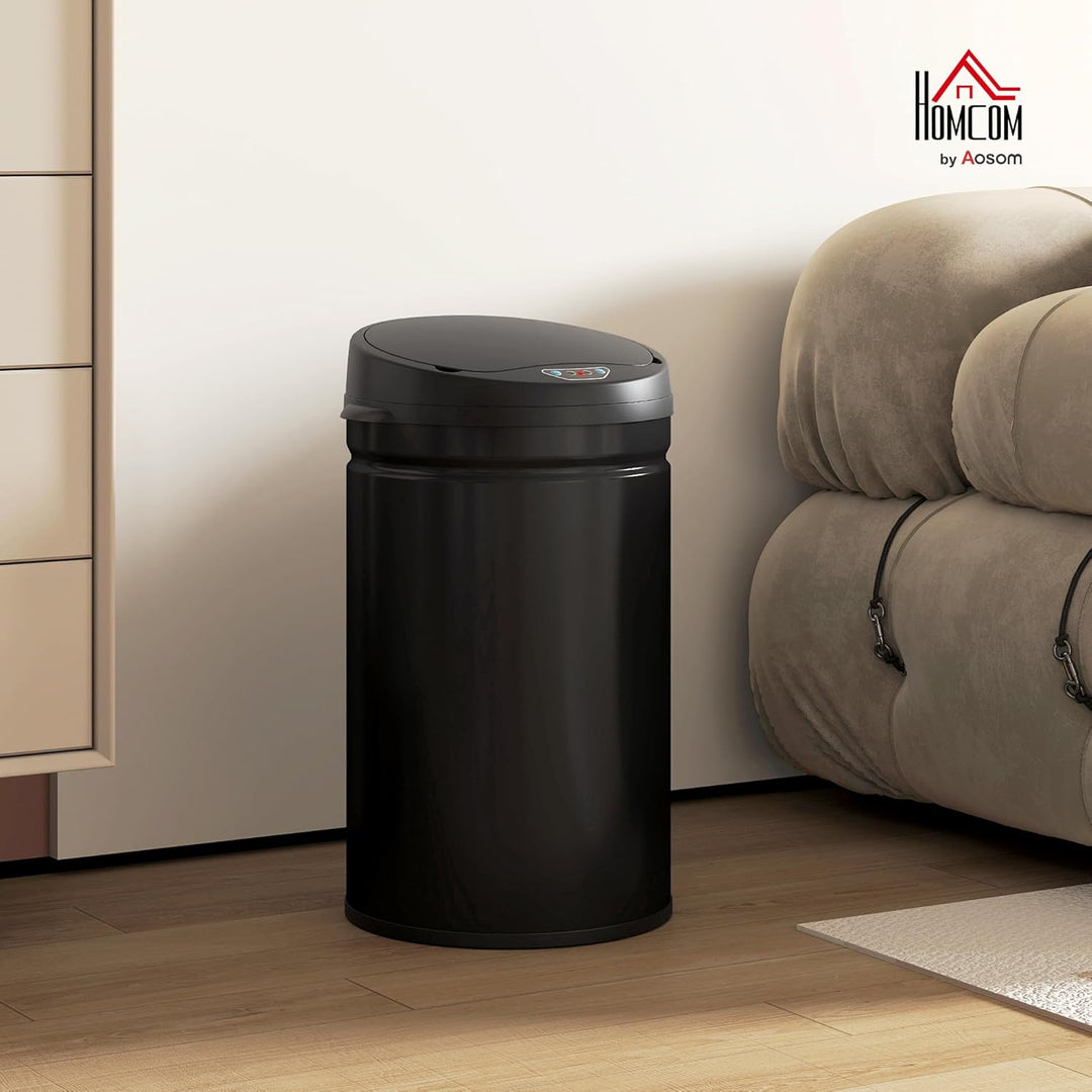 HOMCOM Mülleimer mit Sensor 30L Edelstahl Automatischer Leiser Mülleimer mit Soft-Close-Deckel, Bewe