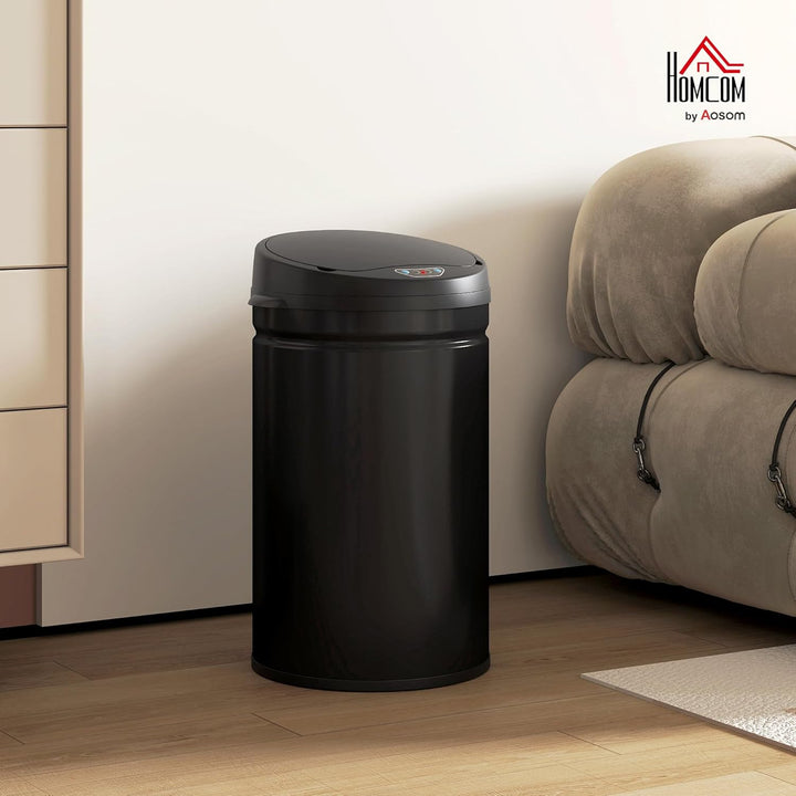 HOMCOM Mülleimer mit Sensor 30L Edelstahl Automatischer Leiser Mülleimer mit Soft-Close-Deckel, Bewe