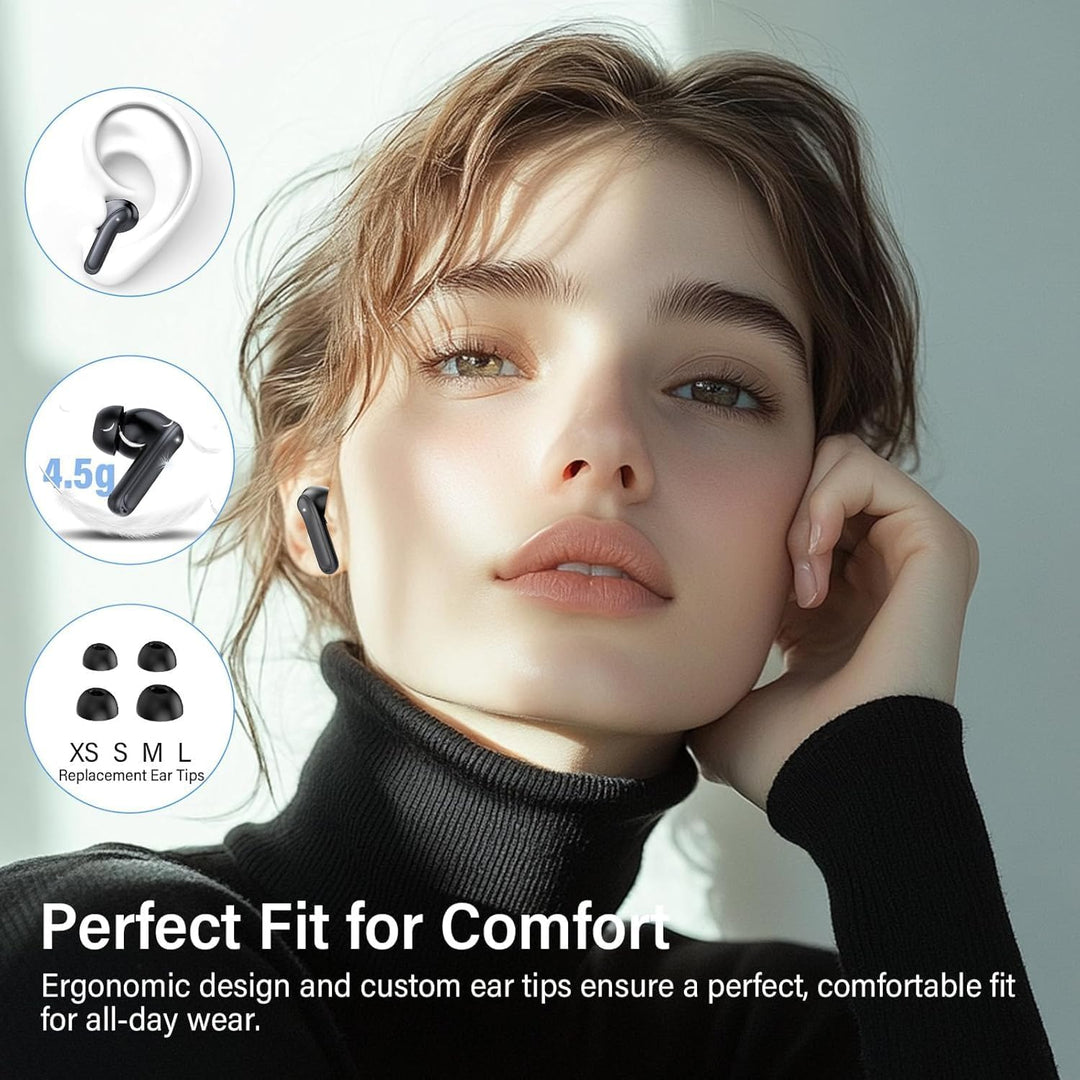 Bluetooth Kopfhörer mit Hybride Aktive Geräuschunterdrückung, In Ear Kopfhörer Kabellos Bluetooth 5.