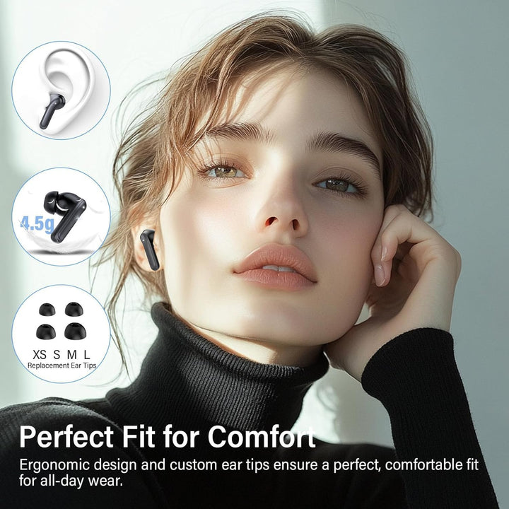 Bluetooth Kopfhörer mit Hybride Aktive Geräuschunterdrückung, In Ear Kopfhörer Kabellos Bluetooth 5.