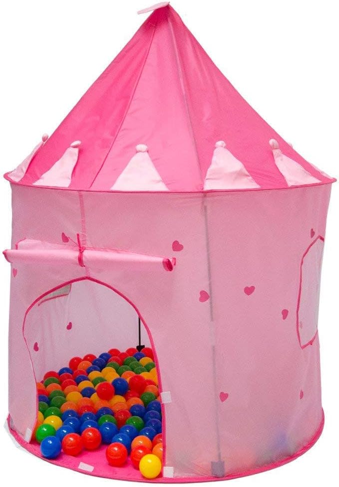 LittleTom Bällebad Mädchen Kinderzelt für Drinnen & Draussen - 100x100x135 Spielzelt Kinder Bällebad