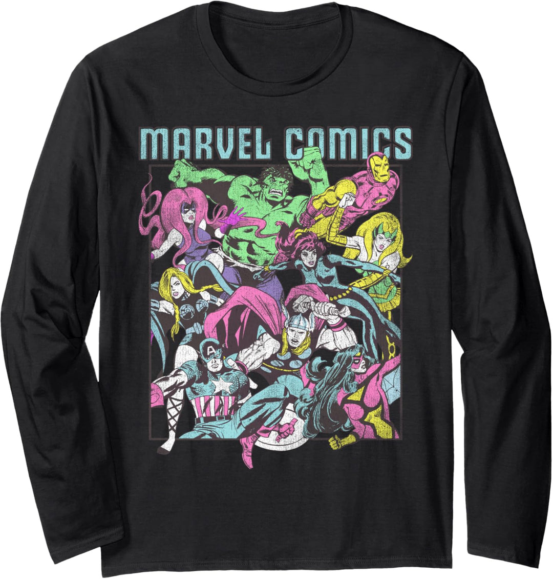 Marvel Comics Hero Mashup Langarmshirt