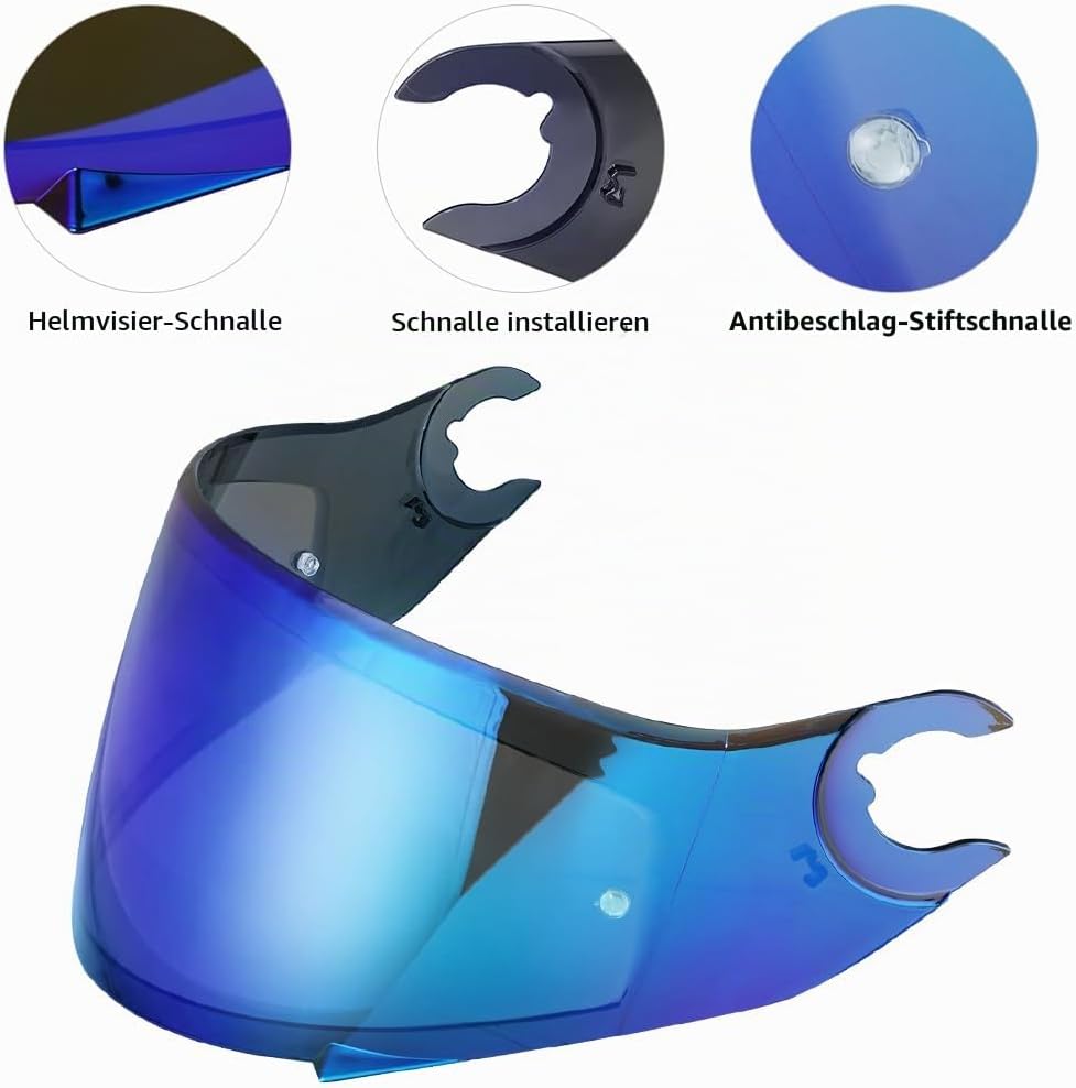 Helmvsier für Shark D Skwal D-Skwal 2 Spartan,Motorradhelm Visier,Motorrad Windschutz Helm Objektiv