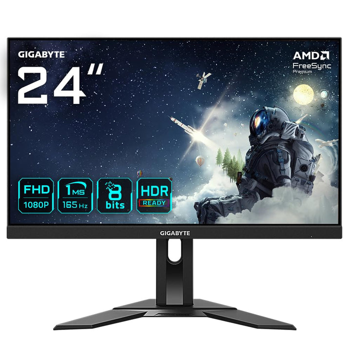GIGABYTE G24F 2 24" FHD Gaming Monitor - 1920 x 1080, 165Hz, 1ms, 300 cd/m², FreeSync Premium, Displ