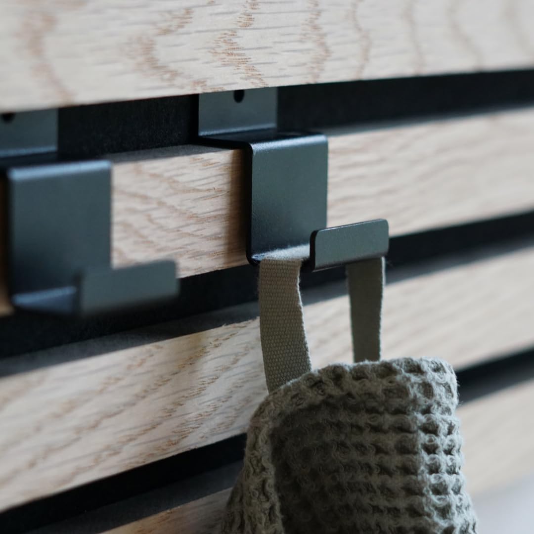 Steinmine - Designmanufaktur Wandorganizer (60 x 60 cm) - Akustikpaneel mit Eichenholzlamellen - ink