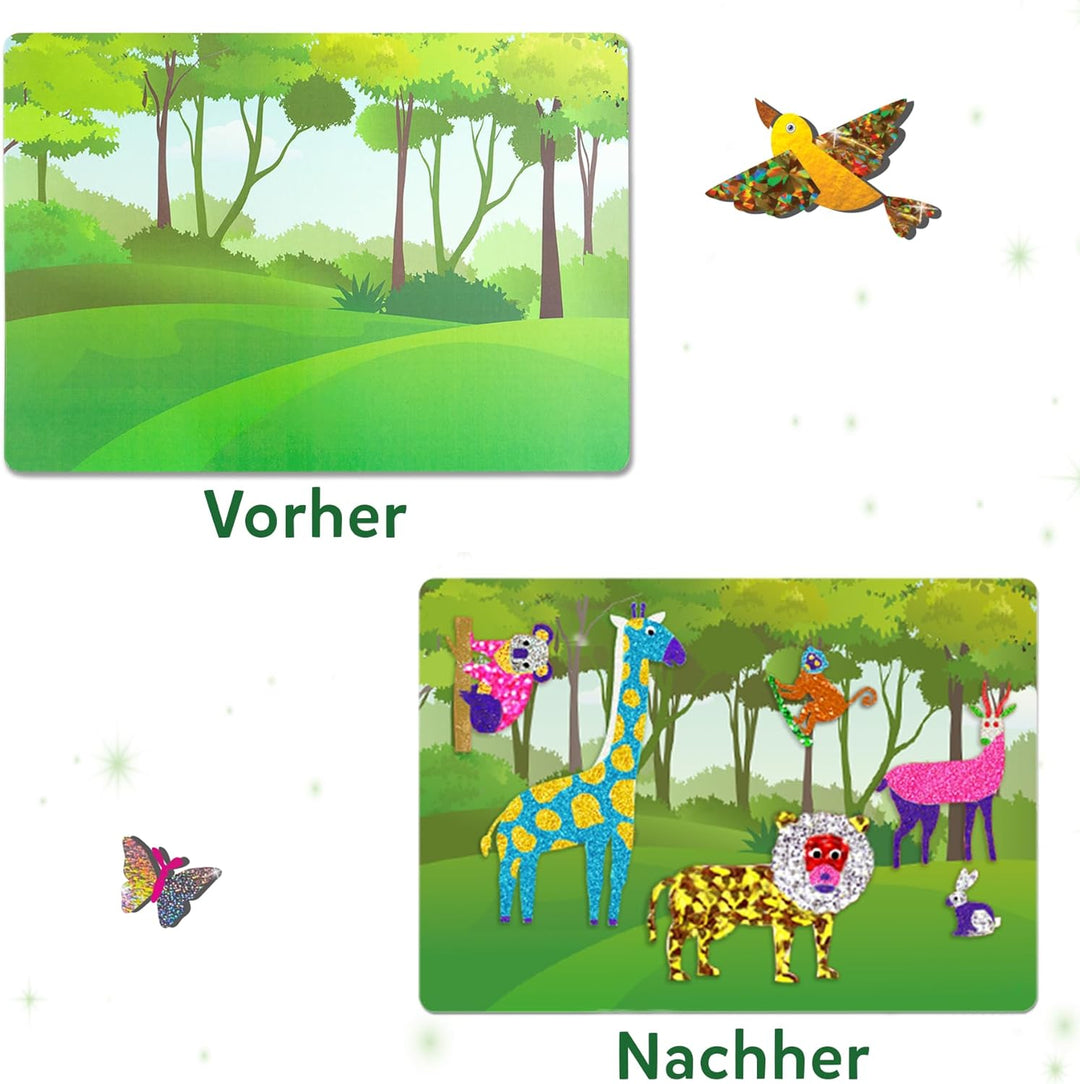 Skillmatics Kunst & Bastelaktivität- Folienspass Tiere, Schmutzfreie Kunst für Kinder, Bastelsets, D