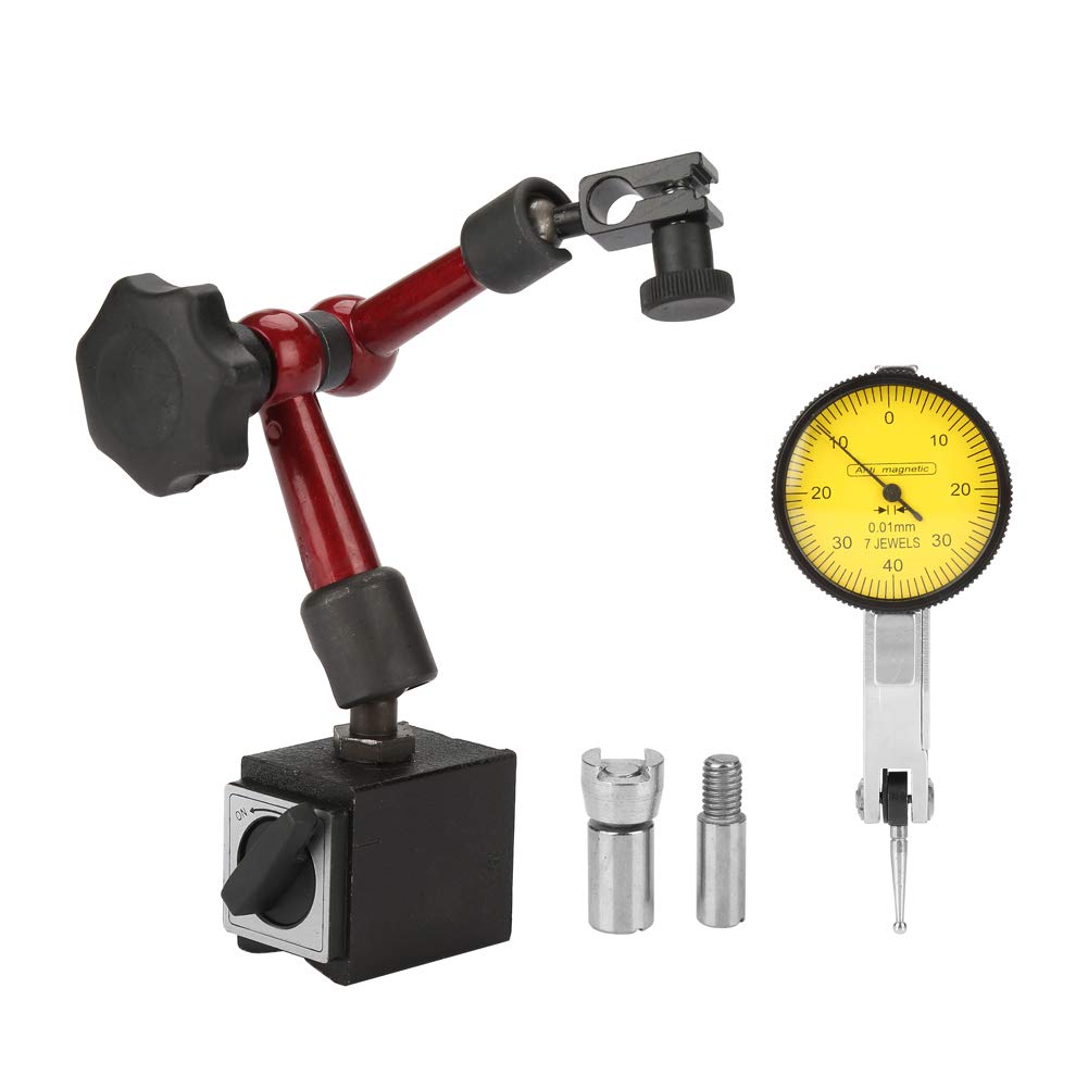 0~0,8 mm Flexibler starker magnetischer Standfuss Basis Halter + Hebelmessuhr Gauge (0,01 mm Auflösu