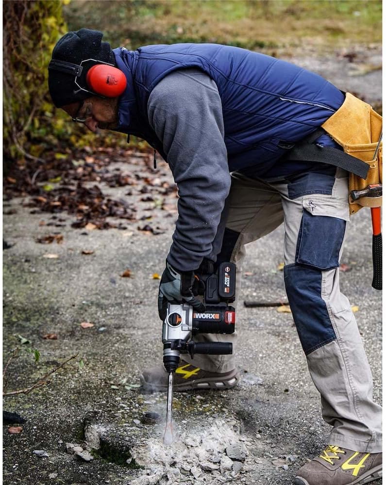 WORX NITRO WX380 Akku-Bohrhammer 20V - zum Bohren, Hammerbohren & Meisseln - bürstenloser Motor - st